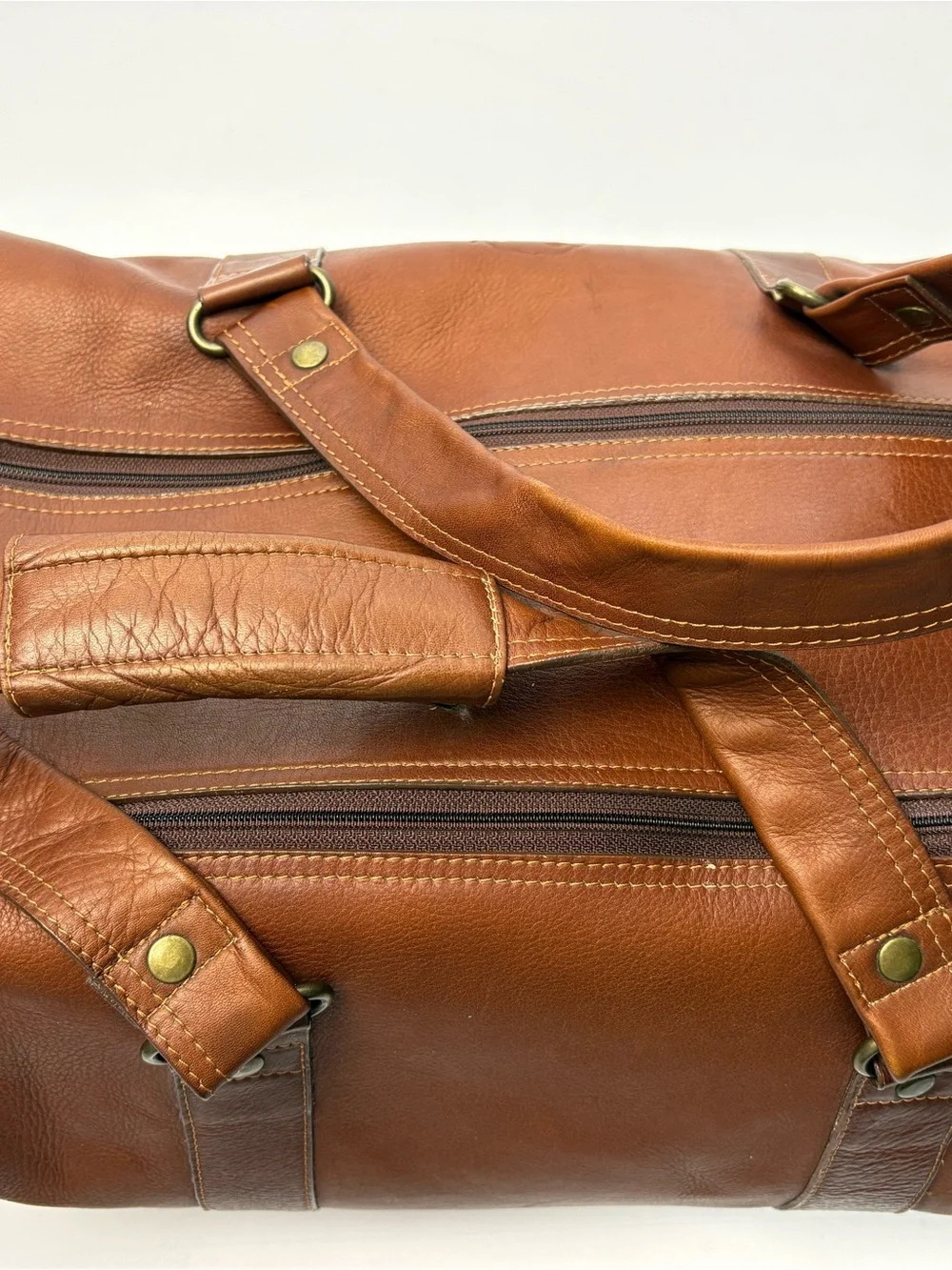 Buffalo David Bitton Cognac Leather Travel Duffel